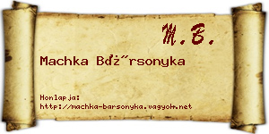 Machka Bársonyka névjegykártya